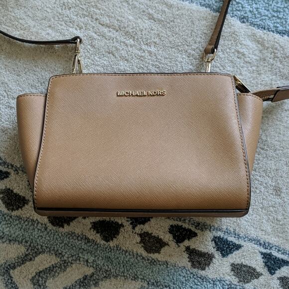 Michael Kors Selma Bag Medium Saddle Tan Brown - Picture 3 of 7